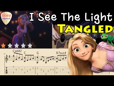 I See The Light Lyrics Tangled Rapunzel Fingerstyle Guitar Tutorial Tabs Chords Disney