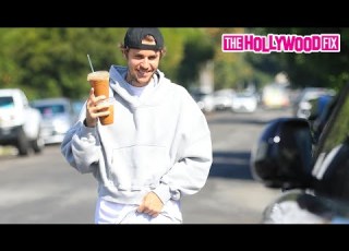 Justin Bieber Picks Up Coffee For His Wife Hailey To Take Back To Her From Community Goods In WeHo