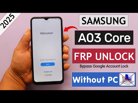 Samsung A03 Core Android 13 Frp Bypass Unlock Google Account Lock Without Pc 2025