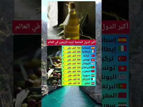 أكبر الدول المنتجة لزيت الزيتون في العالم