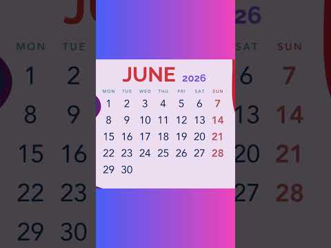 June 2026 Calendar Shorts June2026