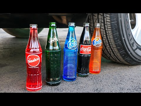Aplastando Cosas Crujientes Y Suaves Coca Cola Fanta Sprite VS Rueda De Coche Aplastando Cosas Crujientes Y Suaves Coca Cola Fanta Sprite VS Rueda De Coche