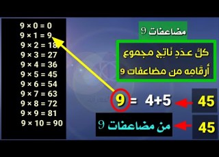 مضاعفات 9 بأبسط طريقة