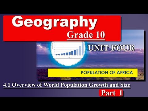 Grade 10 Geography Unit 4 Part 1 Population Of Africa Overview Of World Population Growth And