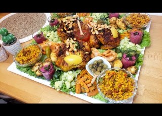 كوني لالة و مولاتي و حضري لضيافك طبق هماوي دجاج بحشوة القمح والكفتة وتتبيلة مختلفة رائعة