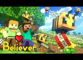 Minecraft Music Animation Believer Bees War Part 1