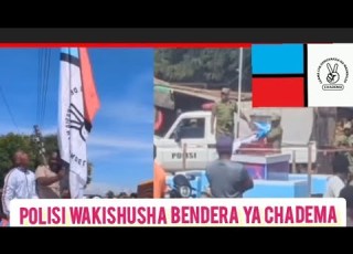 Polisi Waishusha Bendera Ya CHADEMA Na Kuwakamata Viongozi Waliokiwa Wakiadhimisha Miaka 33 Ya Chama