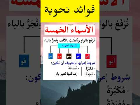 فوائد لغوية و نحوية الأسماء الخمسة فوائد اللغة العربية النحو العربي النحو الإعراب علم الصرف