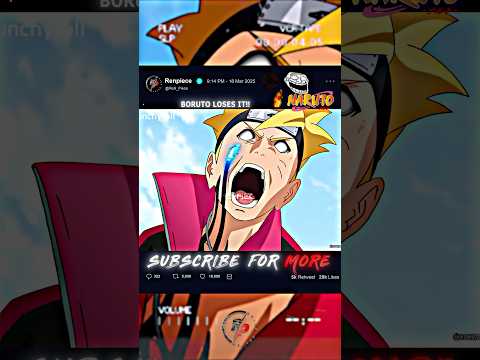 Boruto Loses It Naruto Anime Animeedit Shortsfeed Boruto Shorts Edit