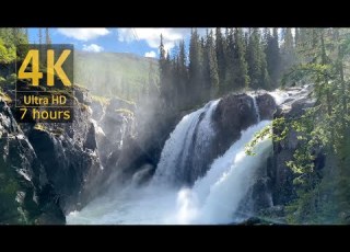 Gorgeous Norwegian Waterfall Natural White Noise 4K 7 Hours