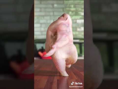 فرخه ترقص قبل ان تدخل الي الفرن