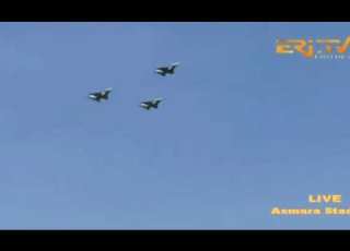  3 Fighter Jets Of The Eritrean Air Force Flew Over Asmara During The Independence Day Celebration
