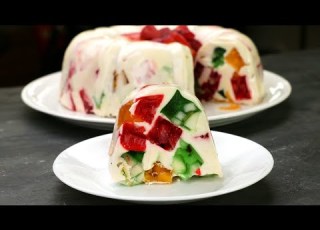  キラキラかわいい カラフルモザイクゼリーケーキ