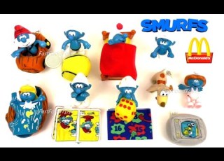 McDONALD S SMURFS HAPPY MEAL TOYS 2017 VS 2002 ACTIVITY SMURFS FULL SET 8 COLLECTION REVIEW UNBOXING