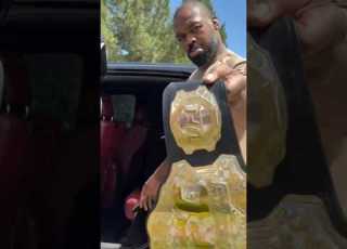  JON JONES TAUNTS TOM ASPINALL BY SHOWING OFF ALL OF HIS UFC TITLES