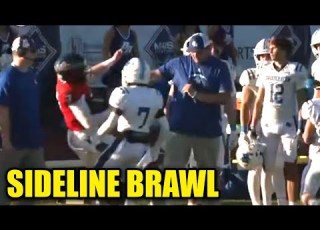  HS Football Brawl ERUPTS As Coach SHOVES Opposing Player
