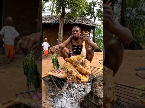 African Village Mom Grilling Organic Chicken Over Charcoal VillageCooking OrganicFood