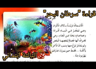 تحضير نص القراءة سرطان البحر مع الإجابة عن الأسئلة المرافقة له و الفكرة العامة الثالثة هي