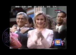 DNC 1996 Rocks Out To MACARENA Bill Clinton Hillary Clinton Delegates