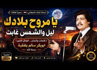  يا مروح بلادك نسخة الذكاء الاصطناعي 2026 أجمل روائع أبو بكر سالم بلفقيه