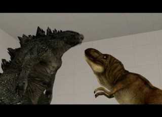 SFM Godzilla 2014 And T Rex
