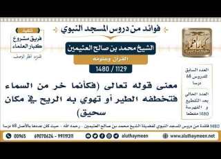 1129 1480 معنى قوله تعالى فكأنما خر من السماء فتخطفه الطير أو تهوي به الريح في مكان سحيق