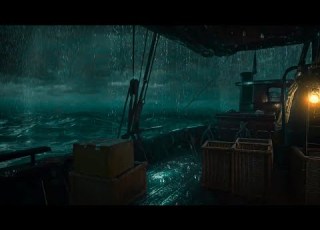 Relax On The Cargo Ship Storm At Sea Rain To Sleep