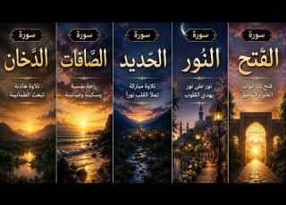  إذا شعرت بالضيق هذه التلاوة ستريح قلبك الدخان الصافات الحديد النور الفتح