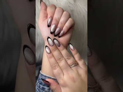 Velvet Nails With Black Tips Velvetnails Nailart Nails