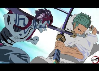 If Zoro Was In Demon Slayer Zoro Saves Rengoku Zoro Vs Akaza