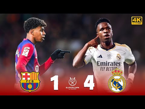 نهائي كلاسيكو تاريخي ريال مدريد وبرشلونة 4 1 جنون فارس عوض