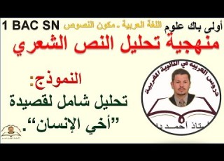 منهجية تحليل النص الشعري ـ تحليل قصيدة أخي الإنسان أولى باك علوم ـ مكون النصوص