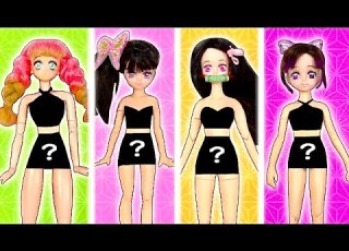 鬼滅の刃リカちゃんを着せ替えしよう しのぶ 禰 豆子 カナヲ 蜜璃の為に炭治郎と善逸が鬼とゲーム対決