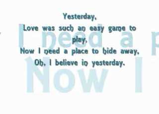 The Beatles Yesterday Lyrics HQ