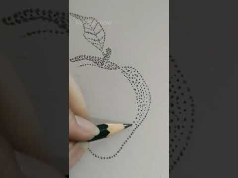 Drawing An Apple In A Stippling Motion Apple Drawing Drawing An Apple In A Stippling Motion Apple Drawing
