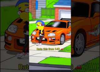  Toyota Supra Mk4 The Simpsons GLOW UP Transformation Art Digitalart Drawing