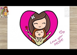  How To Draw Mother And Daughter Hugging Happy Mother S Day Drawing Cute Easy Drawings
