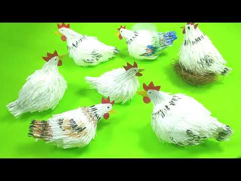 DIY Paper 3D Chicken Paper Hen Crafts