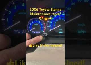 2006 Toyota Sienna Maintenance Reset Oil Reset