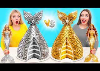  تحدي تزيين الكيك الذهب مقابل الفضة المأجورون الغذاء مضحك Multi DO Challenge