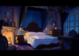  1950 S Cozy Night With Oldies Playing In Another Room For Relaxation Fireplace Sounds