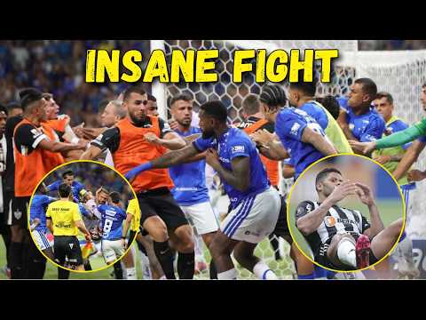 THE BIGGEST MASS BRAWL IN BRAZILIAN FOOTBALL HAPPENED TODAY WHAT A CRAZY SCENE