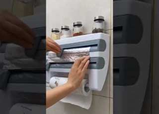  حامل القصدير والنايلون خانتين جداري مع خطاف لوضع مناديل رول