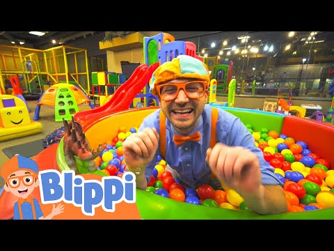 Learning With Blippi At Kinderland Indoor Playground For Kids Educational Videos For Toddlers