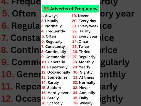 List Of Adverb Of Frequency Grammar Education List Of Adverb Of Frequency Grammar Education