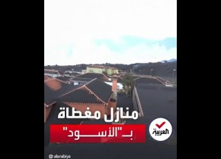 رماد لا بالما يغطي أسطح ال