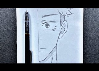  Anime Sketch How To Draw Itadori Half Face Step By Step Easy