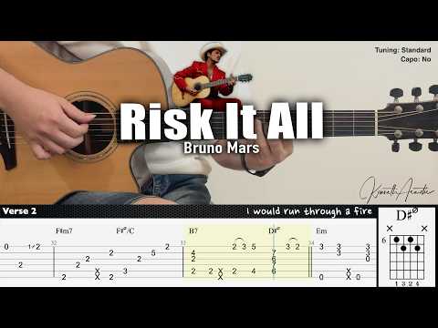 Risk It All Bruno Mars Fingerstyle Guitar TAB Chords Lyrics