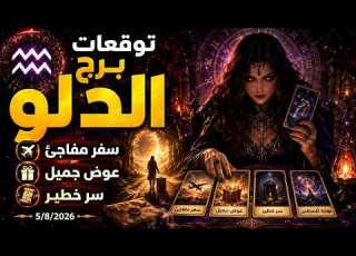 توقعات برج الدلو 5 8 2026 سفر مفاجئ وعوض جميل وسر خطير هتعرفه قبل نهاية أغسطس نوسة تاروت