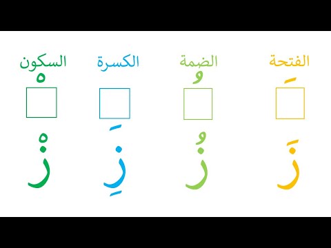 تعلم نطق حرف الزاي مع الحركات القصيرة الفتحة الضمة الكسرة السكون تعليم الأطفال